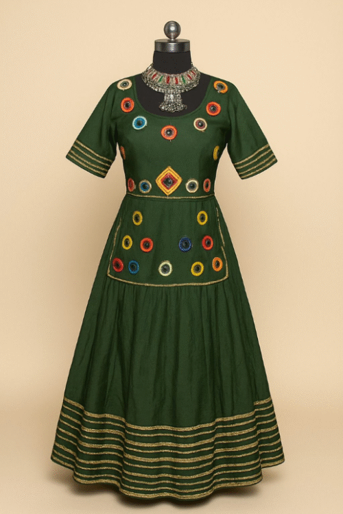 Yellow Bandhani Navratri Lehenga