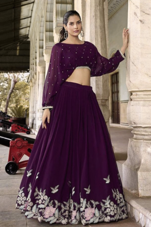 Blue & Gold Indo Western Lehenga